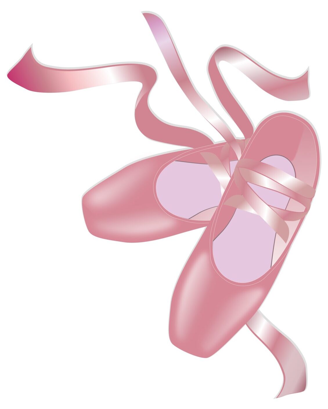 An illustration of pink ballet shoes.