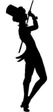 A silhouette of a tap dancer